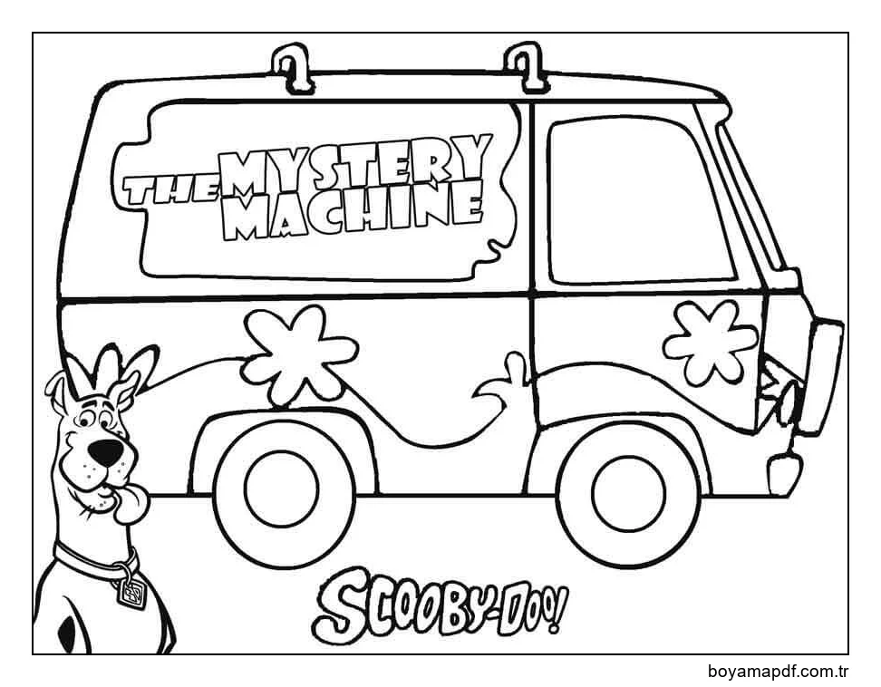 Arabalı Scooby Doo karakter çizimi