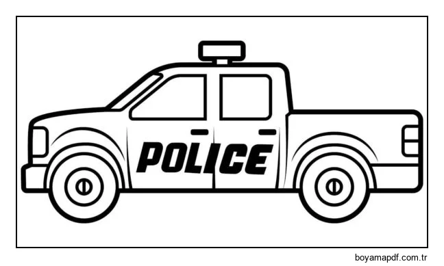Arazi polis arabası Boyama Sayfası