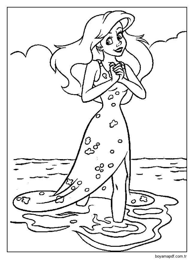 Ariel Ayakta Boyama Sayfası