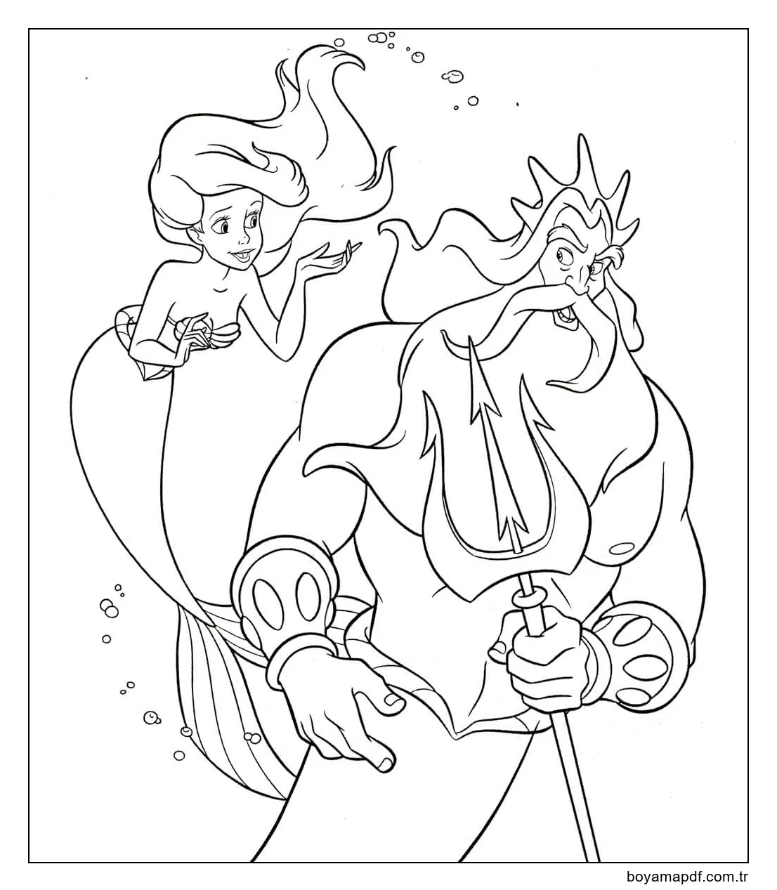 Ariel Babasına Açıklıyor Boyama Sayfası