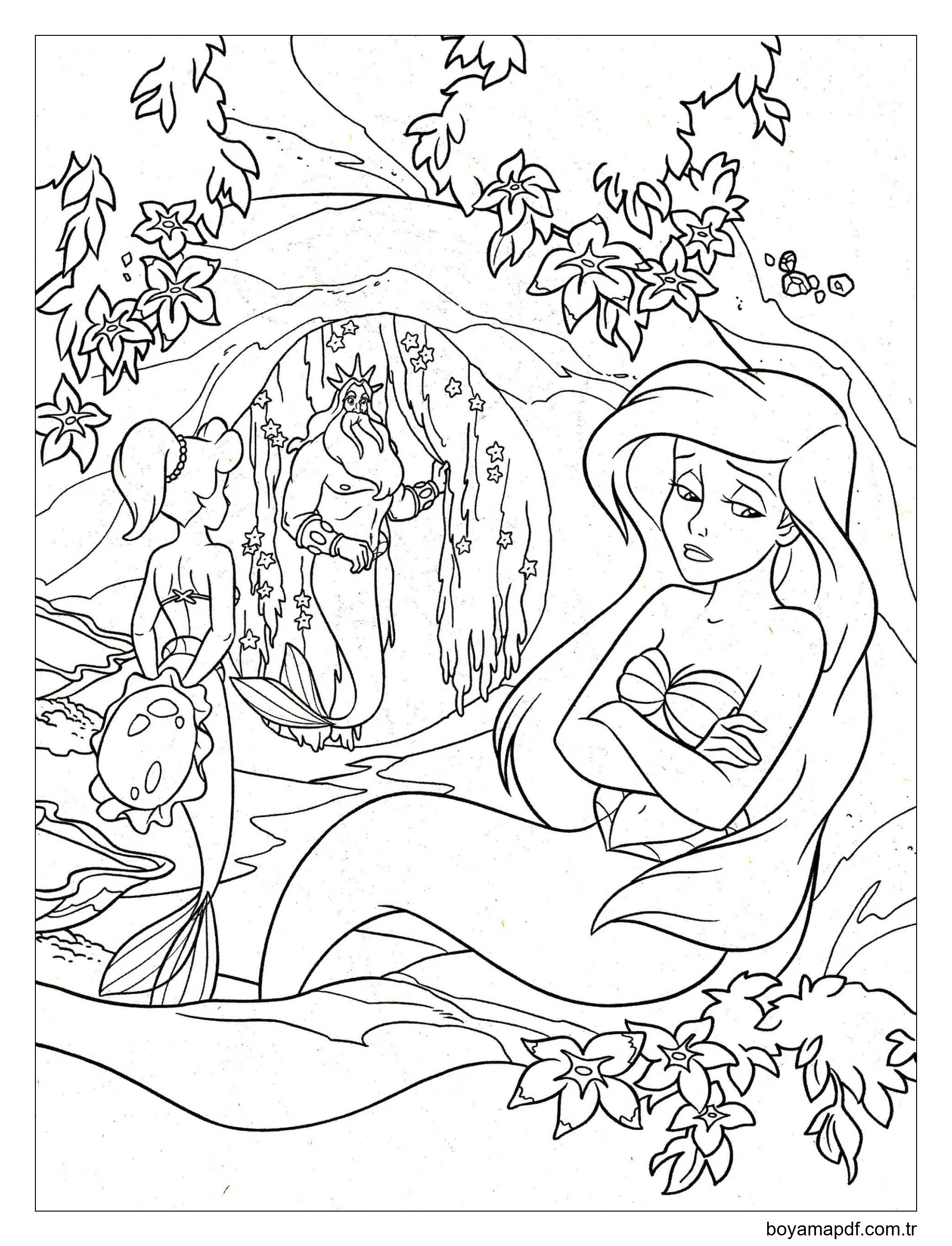 Ariel Endişeleniyor Boyama Sayfası