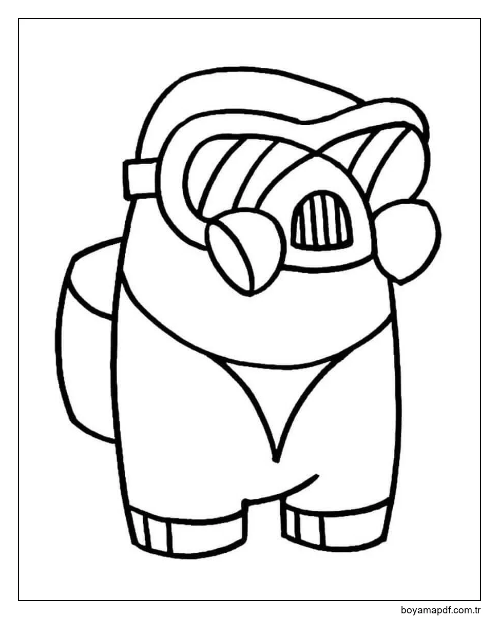 Astronauta Gaz Maskesi ile karakter çizimi