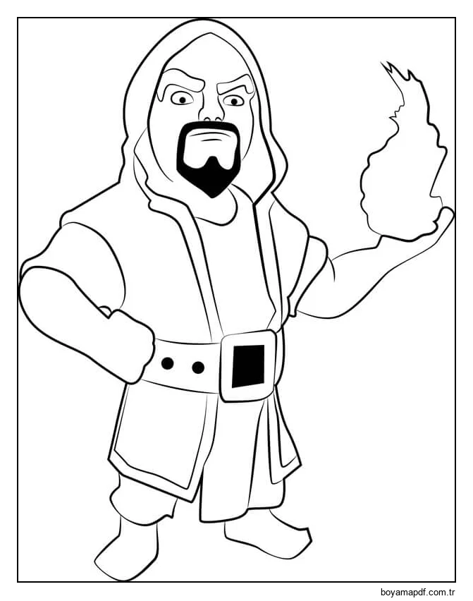 Ateşli Sihirbaz karakter çizimi