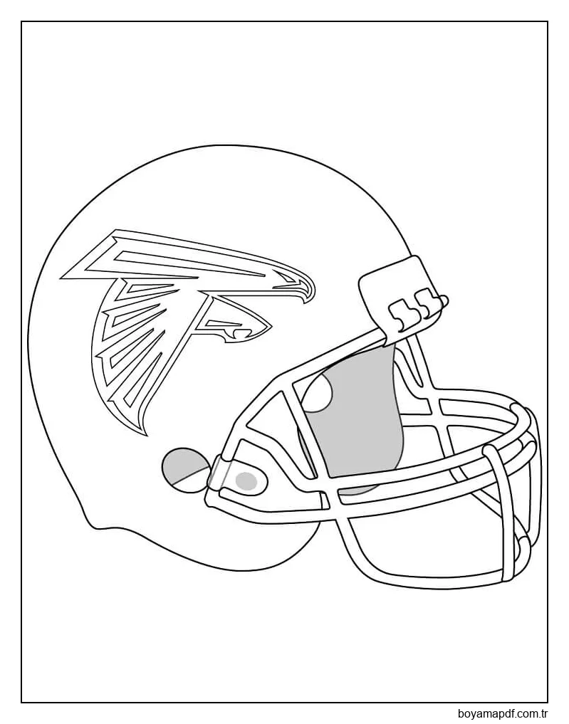 Atlanta Şahinleri Kaskı Boyama Sayfası