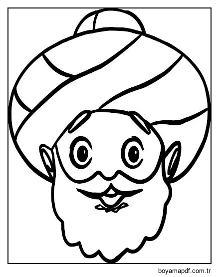 Baş Nasreddin Hoca Boyama Sayfası