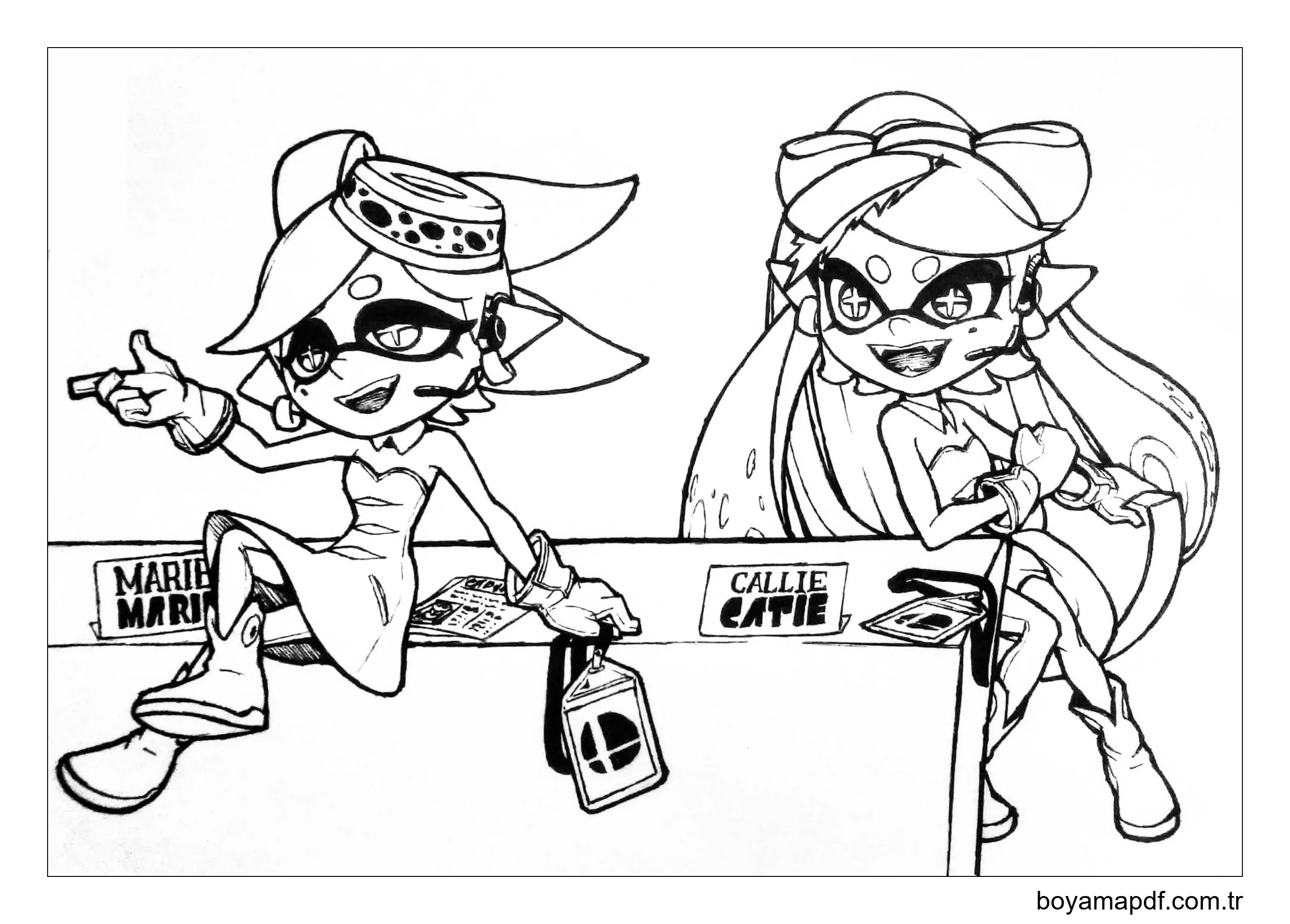 Basın Toplantısında Moda Kızları karakter çizimi