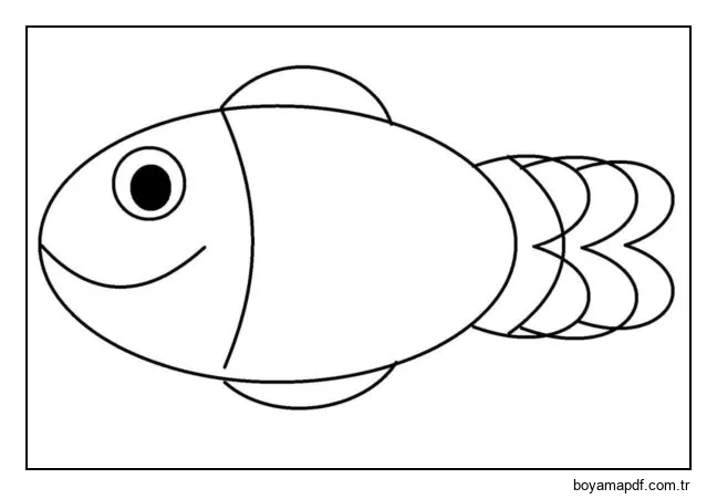 Bebek balık karakter çizimi