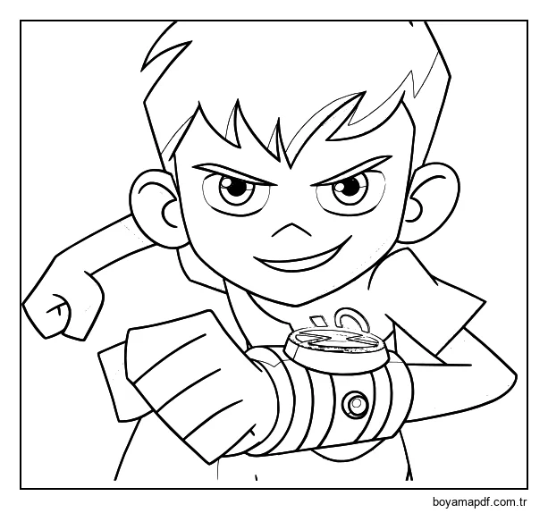 Ben 10 Gülmek Boyama Sayfası