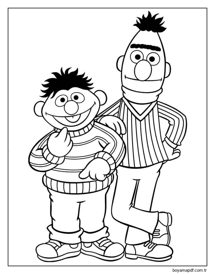 Bert Ernie Susam Sokağı Boyama Sayfası