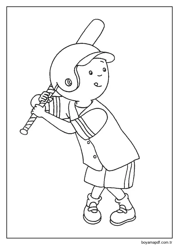 Beyzbol Oynayan Kayu Boyama Sayfası