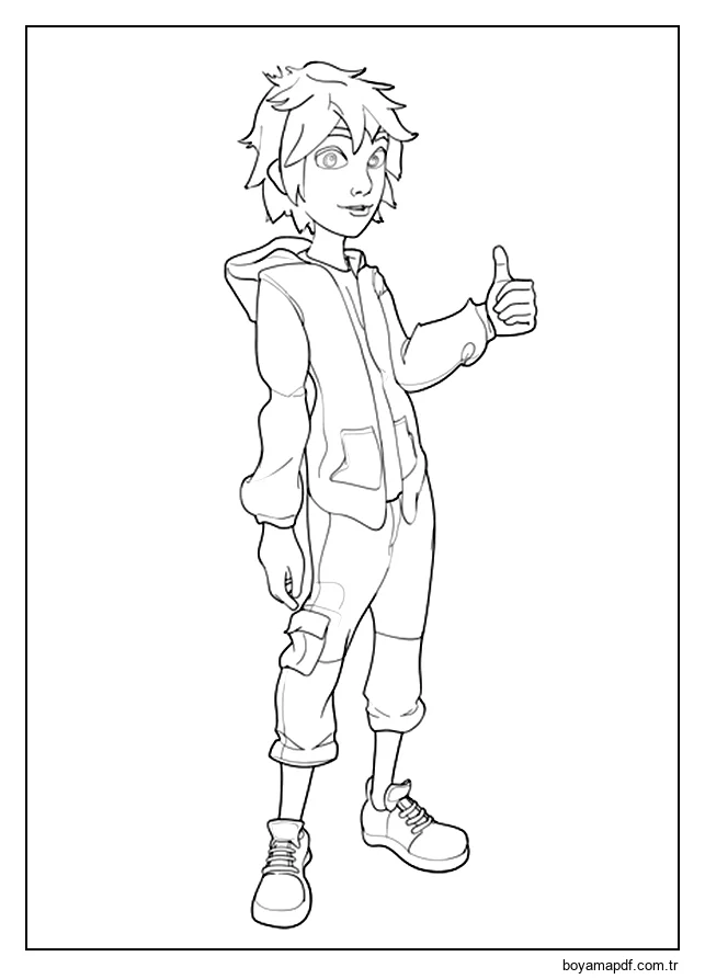 Big Hero 6'da Hiro Hamada karakter çizimi