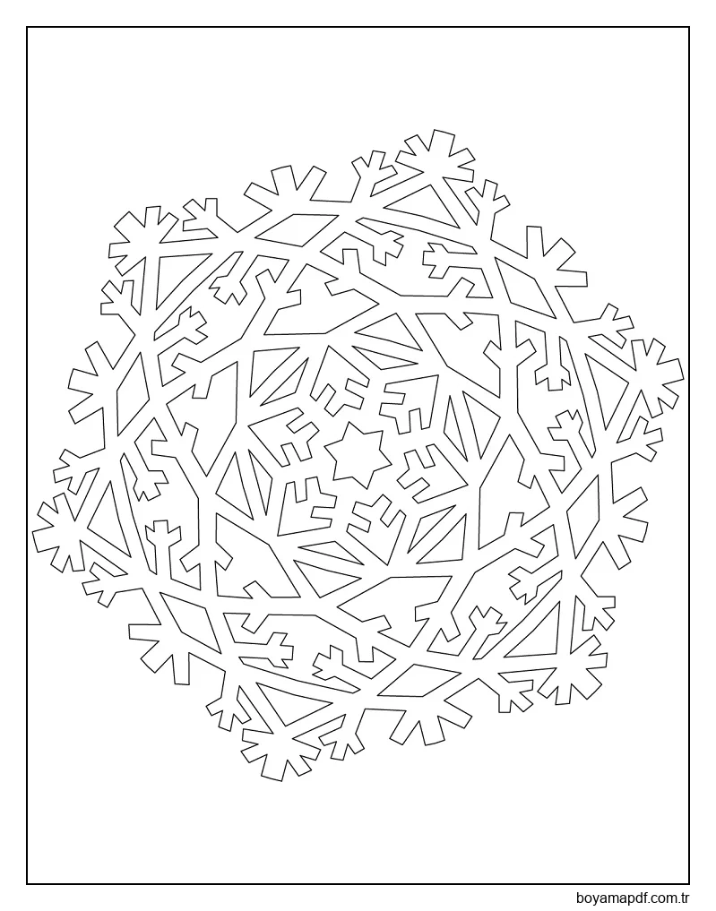 Birçok Kristalli Kar Tanesi Boyama Sayfası
