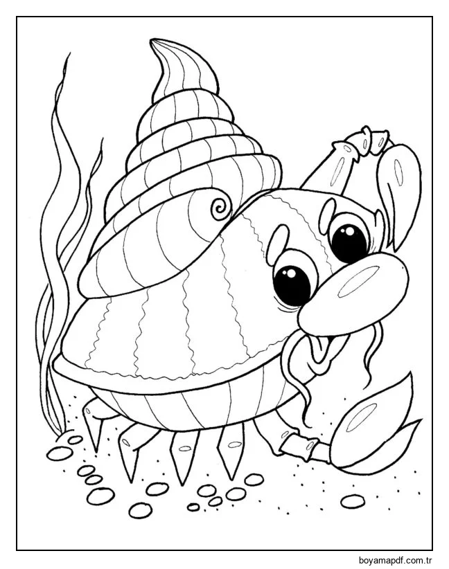 Bıyıklı Yengeç karakter çizimi