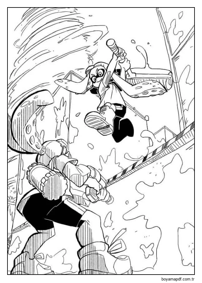 Boyalarla Acımasız Bir Savaş karakter çizimi