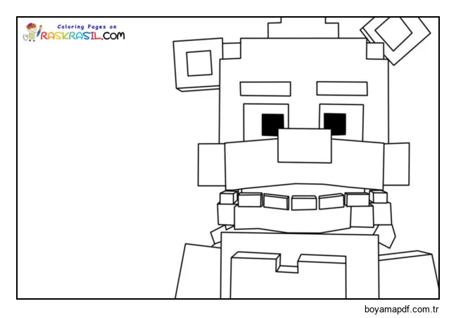 Boyama sayfası Minecraft Freddy. Boyama Sayfası
