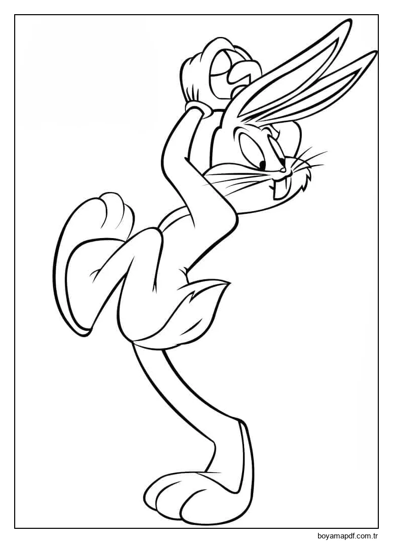 Bugs Bunny beyzbol oynuyor karakter çizimi