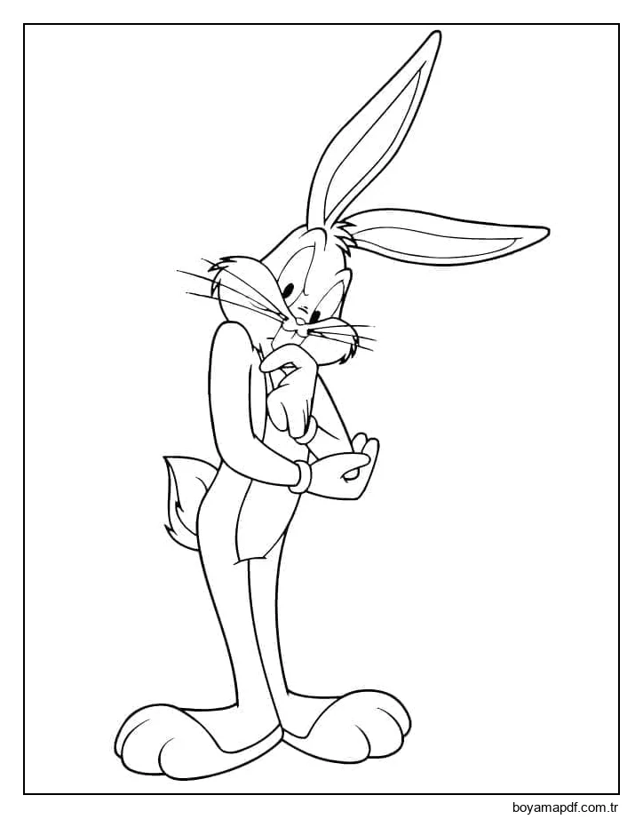 Bugs Bunny düşünüyor karakter çizimi