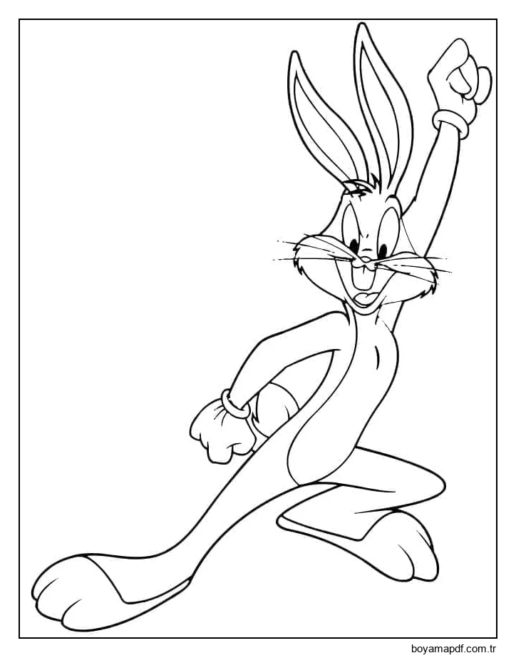 Bugs Bunny elini kaldırdı karakter çizimi