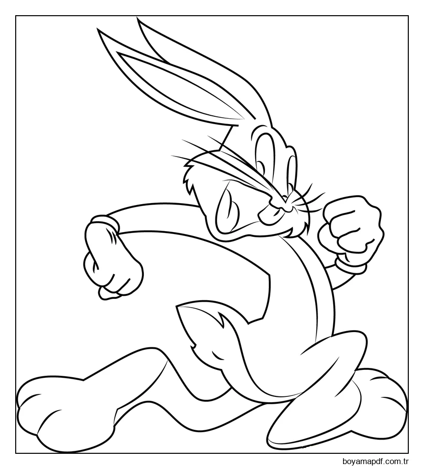 Bugs Bunny Hızlı Koşuyor karakter çizimi