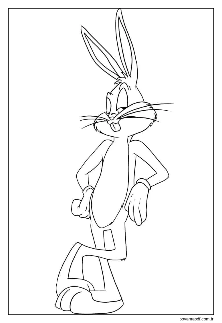 Bugs Bunny'nin taslağı karakter çizimi