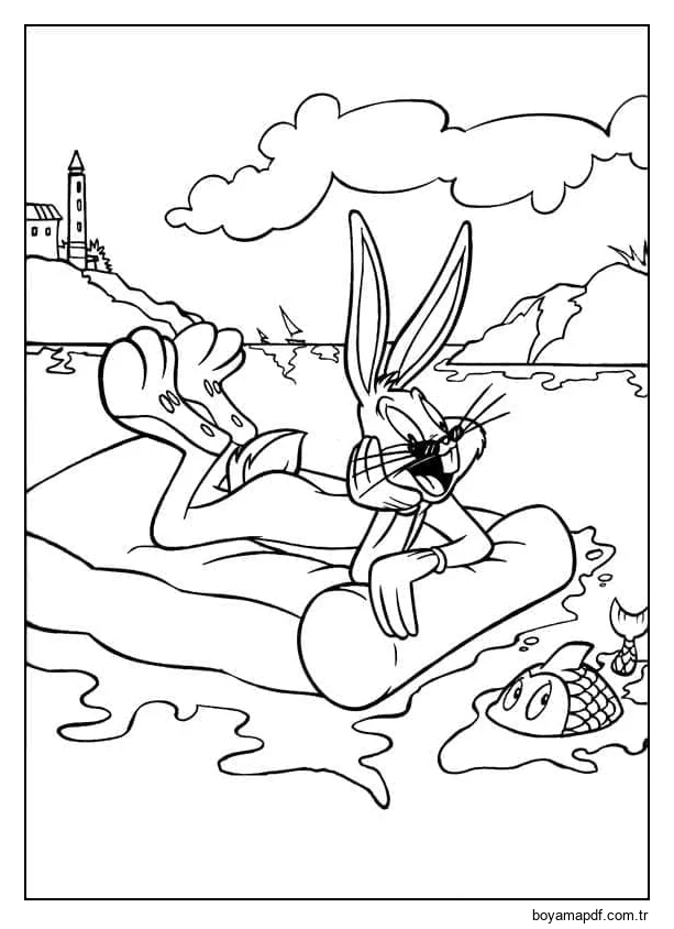 Bugs Bunny rahatlatıcı karakter çizimi
