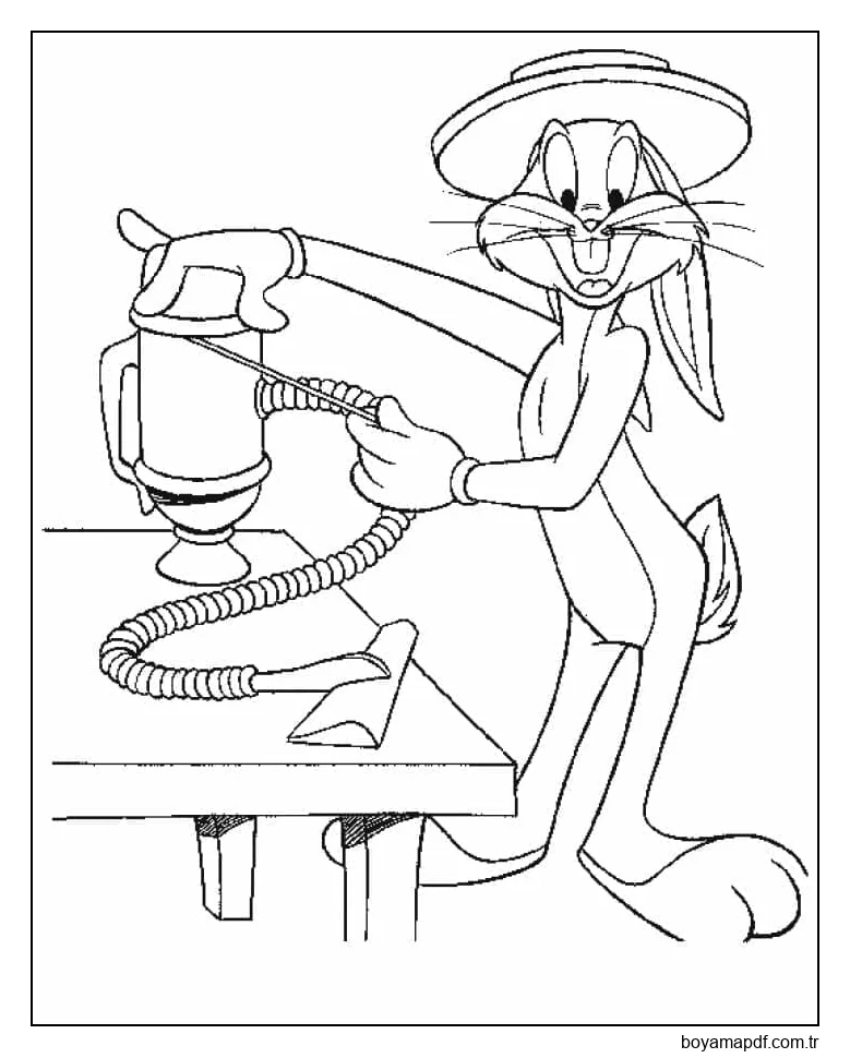 Bugs Bunny temizlik masası karakter çizimi
