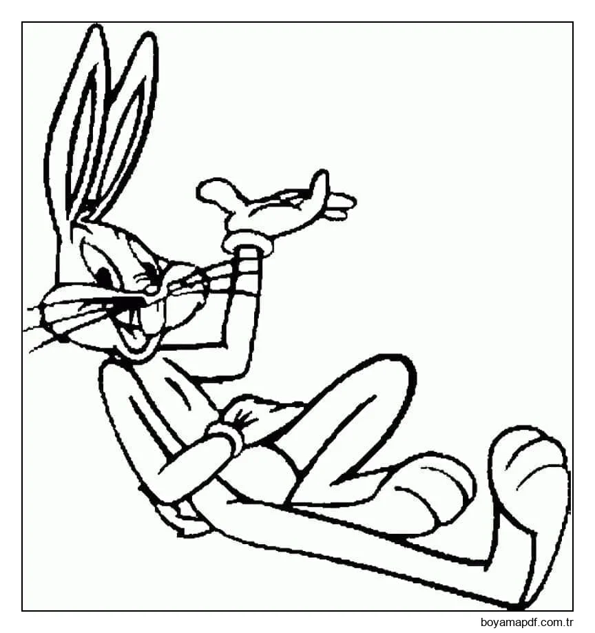 Bugs Bunny ücretsiz yazdırılabilir karakter çizimi