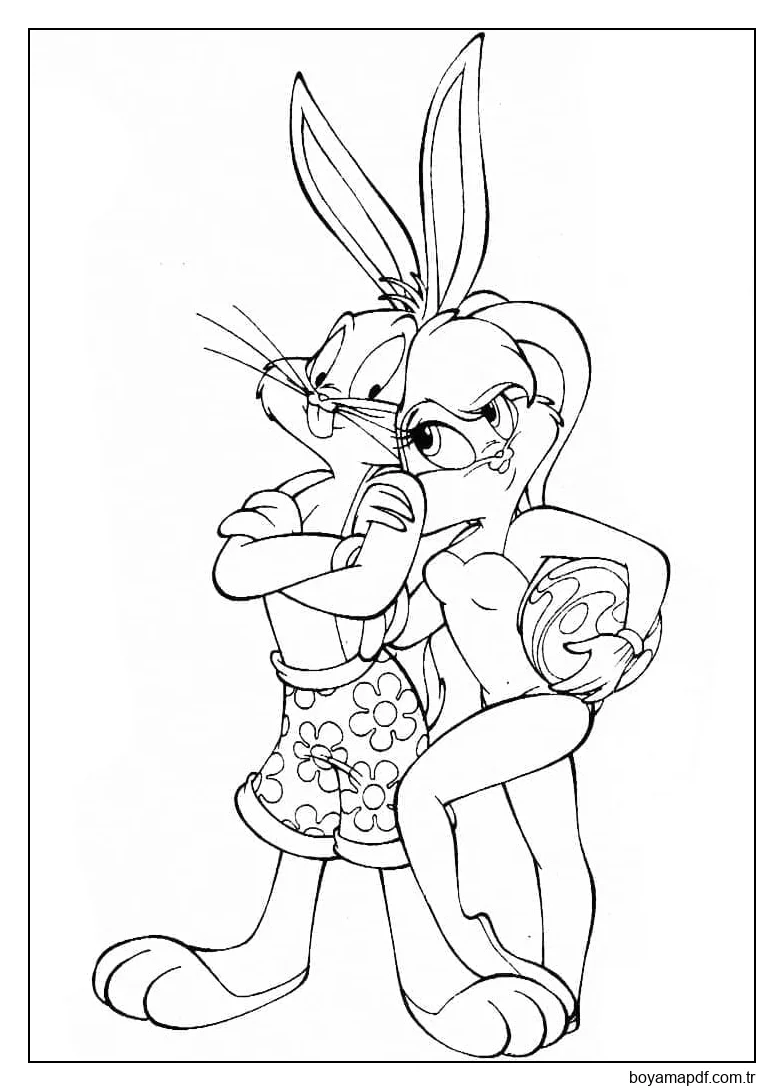 Bugs Bunny ve Lola karakter çizimi