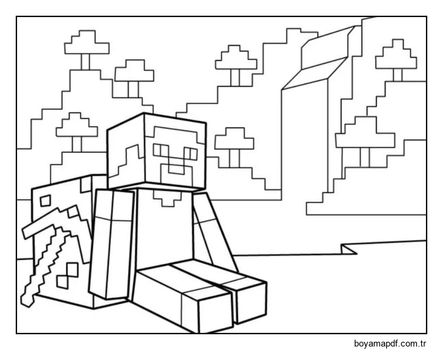 Bütün gün kazdım, şimdi dinleniyorum. Geceleri tekrarlama! Boyama Sayfası