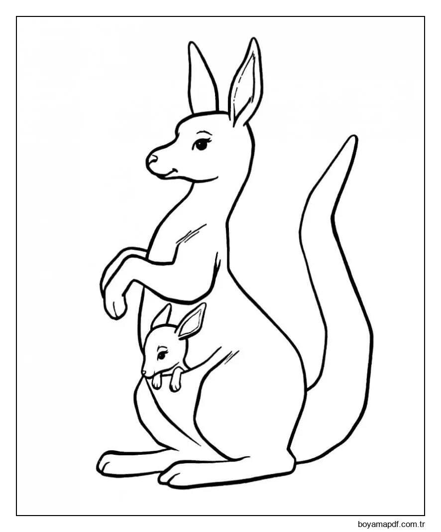 Büyük Anne ve Bebek Kanguru karakter çizimi