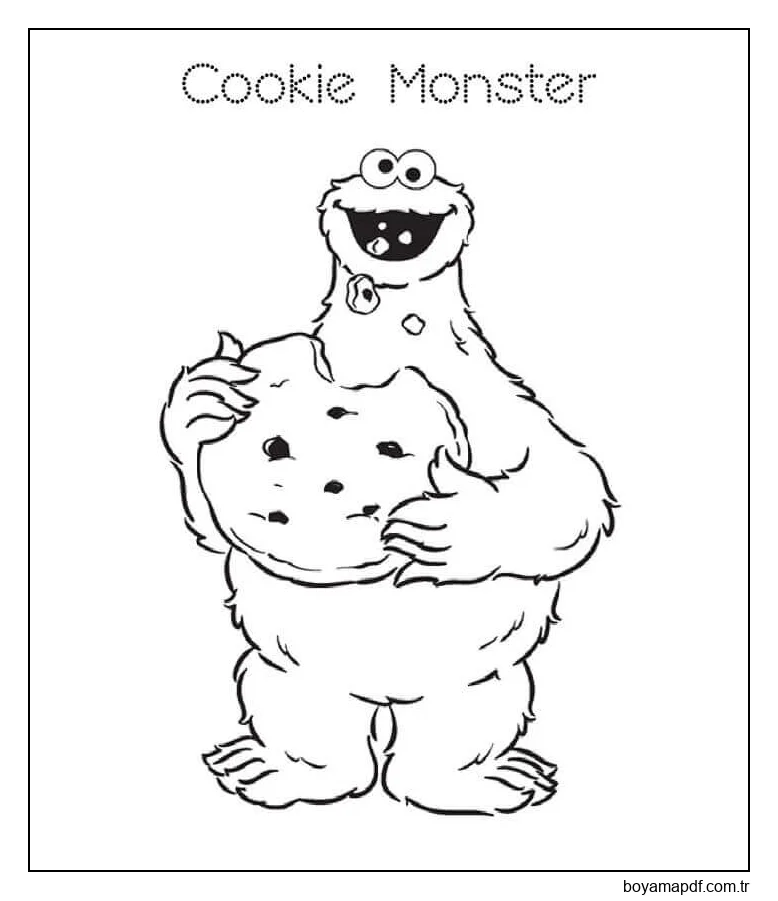 Büyük Kurabiyeli Kurabiye Canavarı karakter çizimi