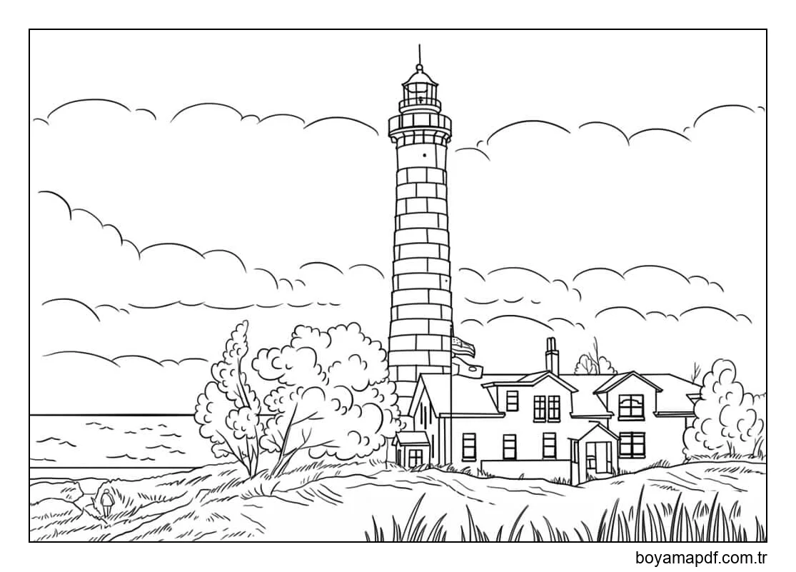 Büyük samur noktası deniz feneri karakter çizimi
