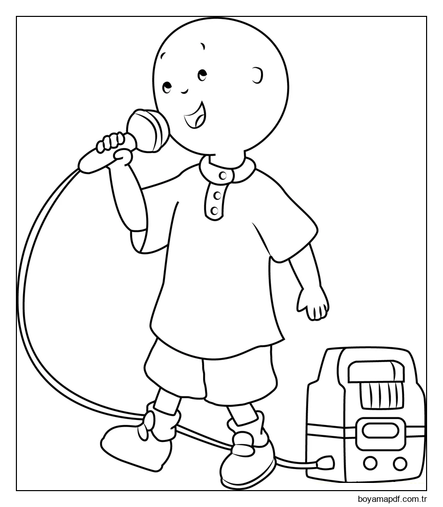 Caillou şarkı Söylüyor Boyama Sayfası