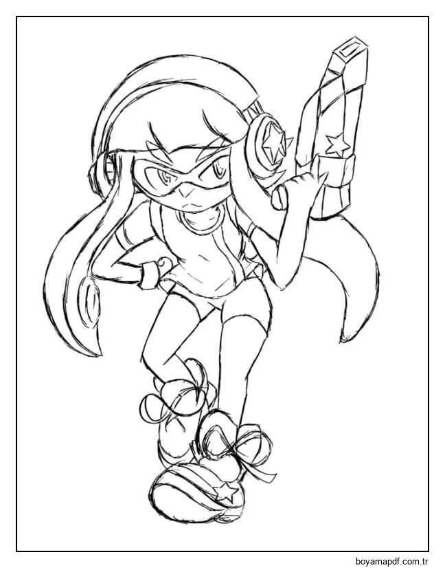 Callie'nin Ana Rengi Macenta karakter çizimi