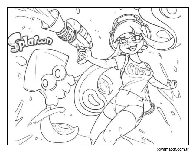 Callie Squid ile Renklerin Dünyasına Daldı karakter çizimi