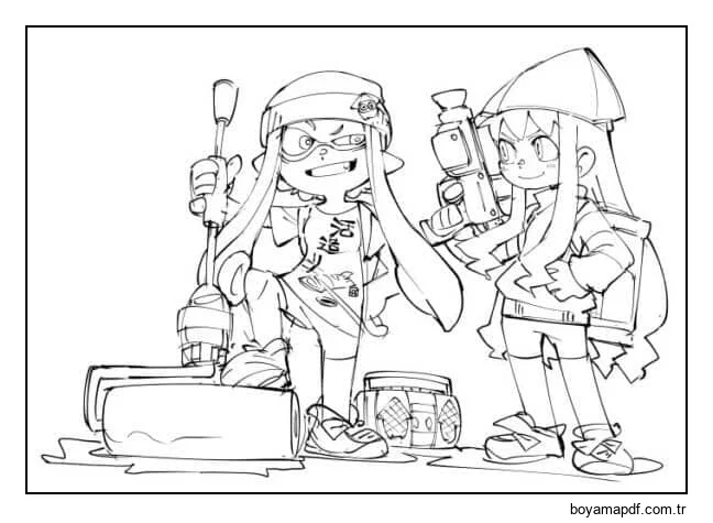 Callie ve Marie Koşmaya Hazır karakter çizimi