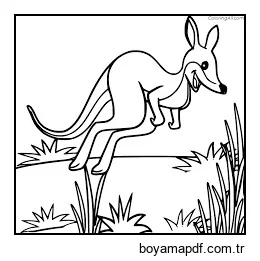 Canguru Atlama karakter çizimi