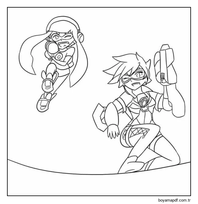 Cesur ve Cesur Kız Kardeşler Tüm Bölgeyi Boyayacak karakter çizimi