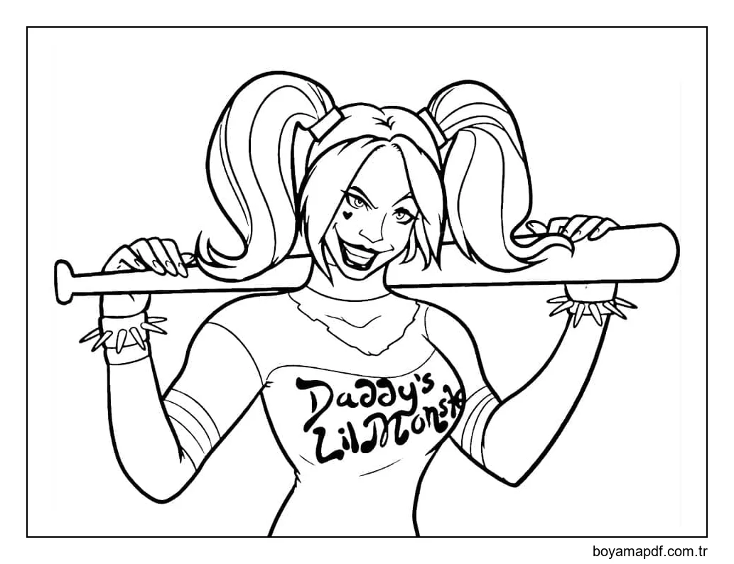 Çılgın Harley Quinn karakter çizimi