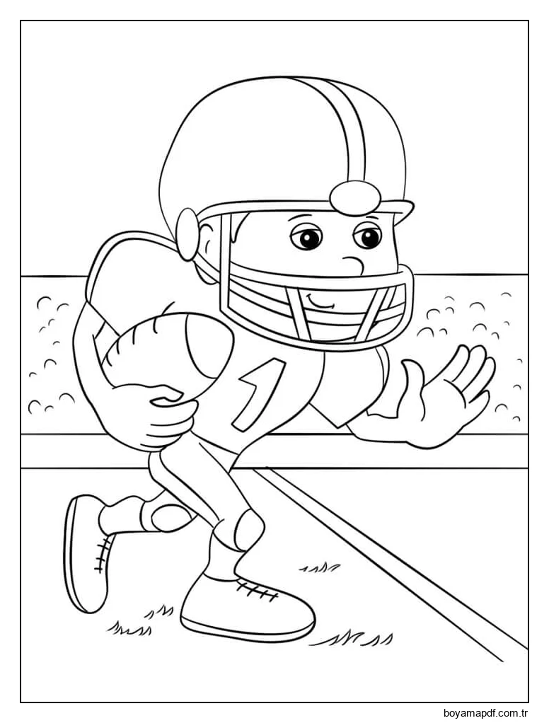 Çizgi Film Futbolu Geri Koşuyor Boyama Sayfası