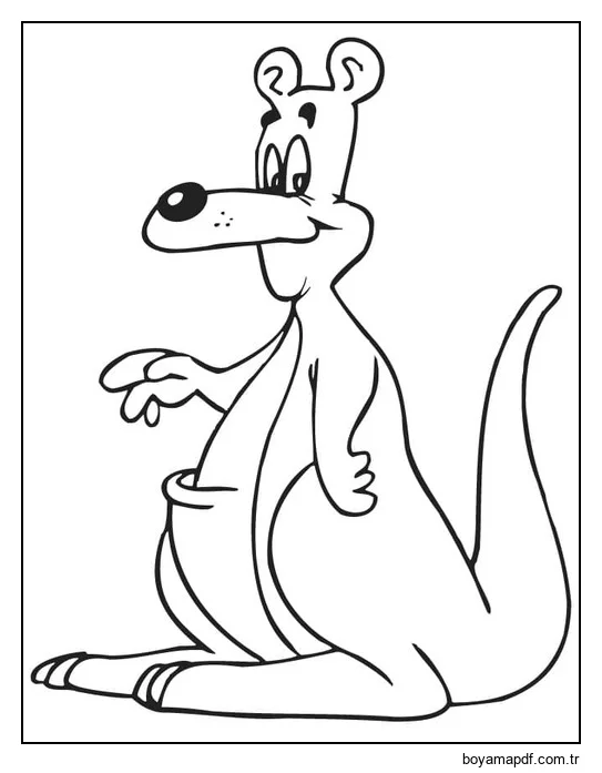 Çizmek Kanguru basit karakter çizimi