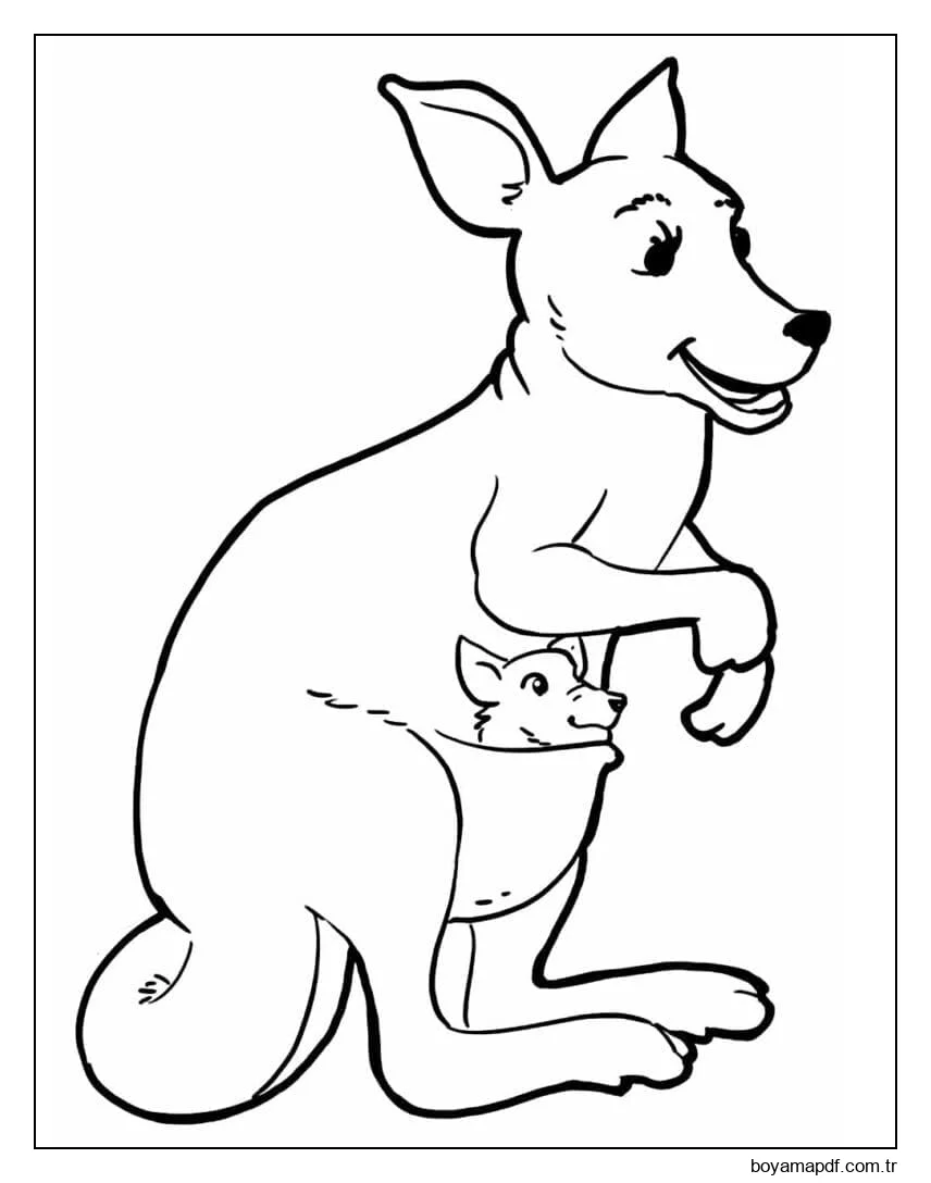 Çizmek Kanguru yazdırılabilir karakter çizimi