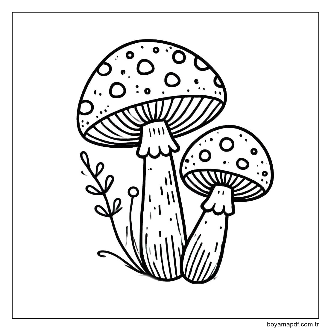 Çizmek Mantar kolay Boyama Sayfası