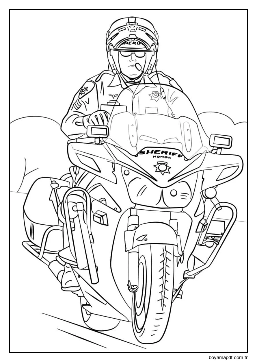 Çocuklar için polis yazdırılabilir Boyama Sayfası