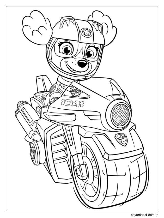 Çocuklarda Paw Patrol'u çizin Boyama Sayfası
