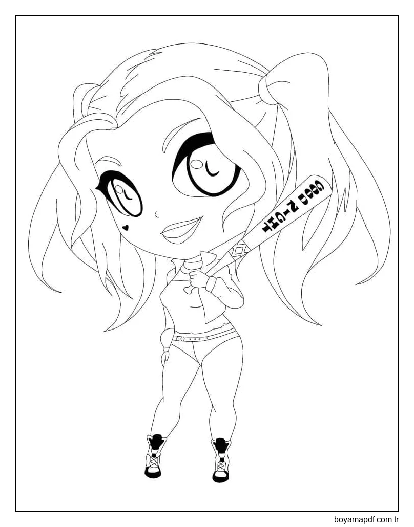 Çok güzel Harley Quinn karakter çizimi