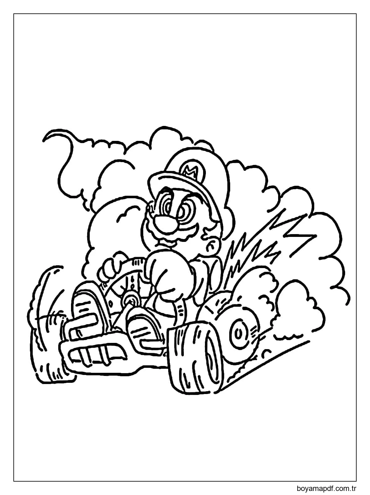 Çok Güzel Mario Kart Boyama Sayfası
