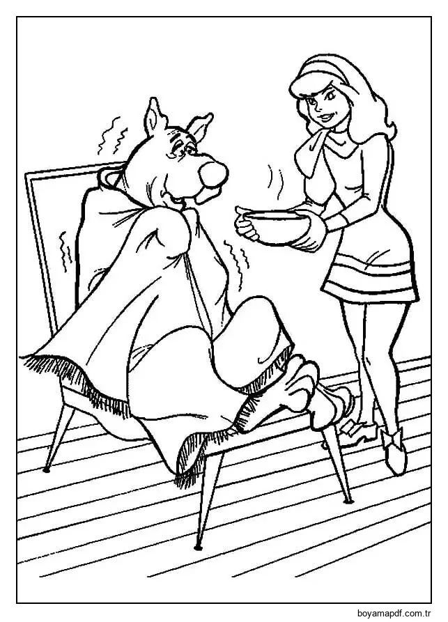 Daphne Blake ve Scooby Doo Hastalandı karakter çizimi