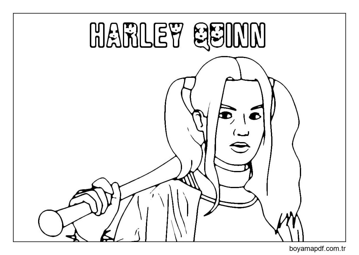 DC Comic'ten Harley Quinn karakter çizimi