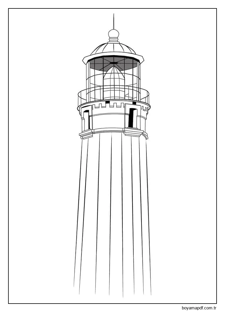 Deniz feneri çizimi karakter çizimi
